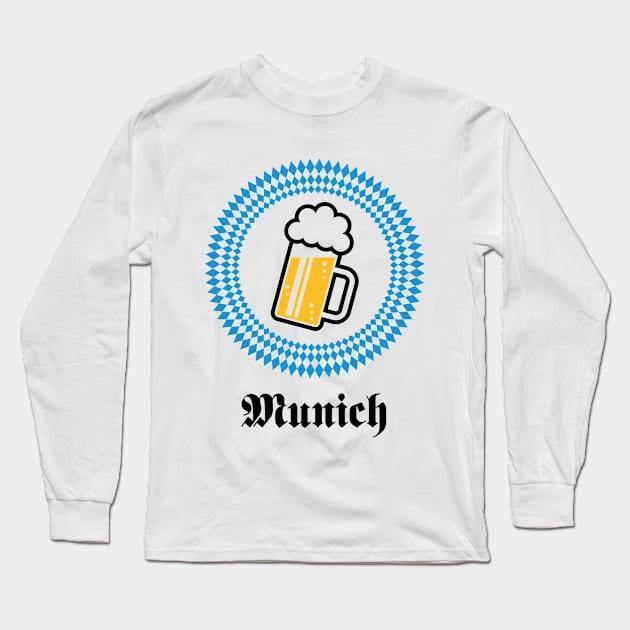 Munich 1 Beer (Bavaria Germany) Long Sleeve T-Shirt by MrFaulbaum